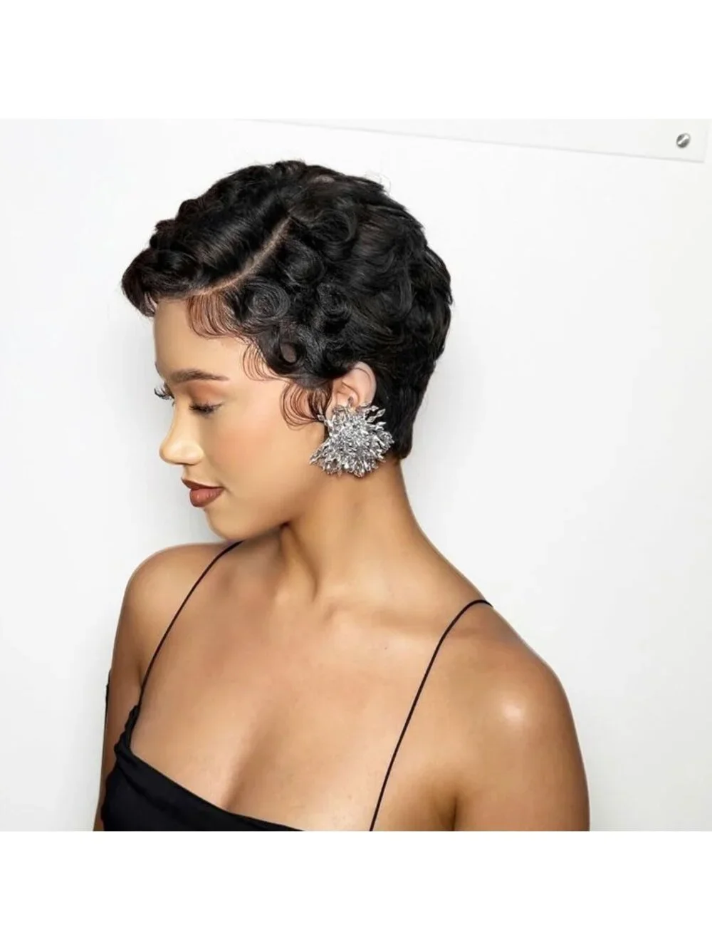 Curly Pixie Cut Wig for Women | 13x4 HD Lace Front, Glueless, Short Bangs
